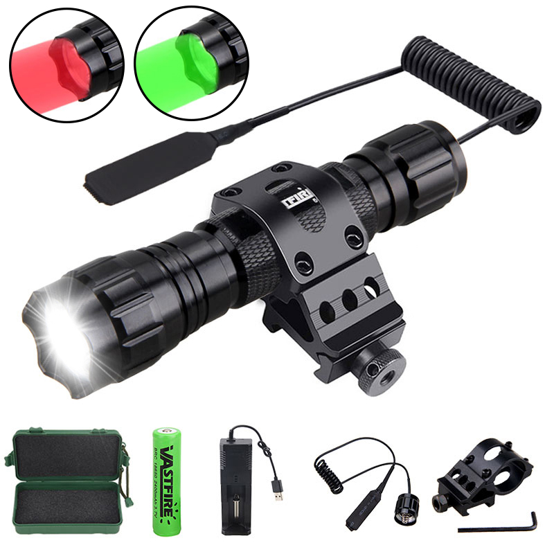 Hunting Thermal Imaging Scope - Tactical Hunting Flashlight White/Red/Green Led Torch